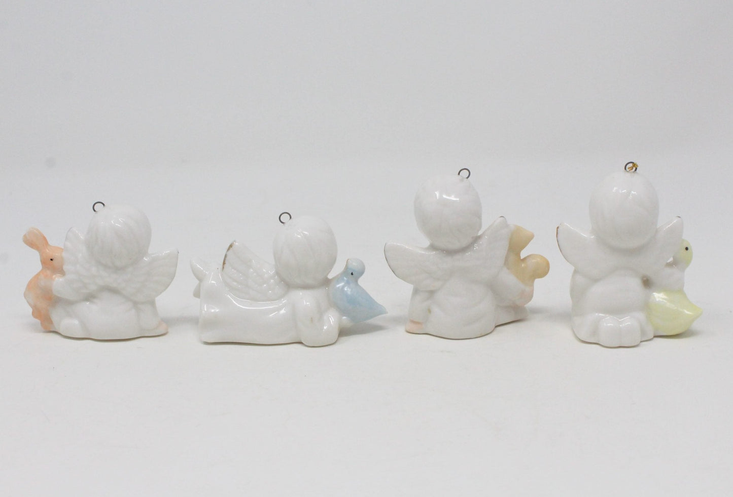 Ornaments, Miniature Angels, Set of 4, Bone China, Vintage