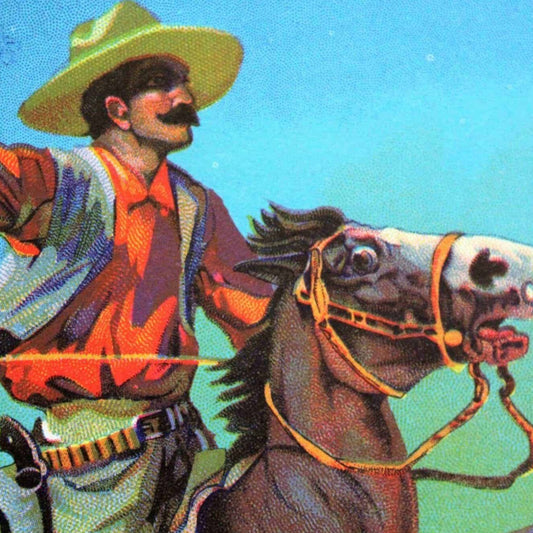 Crate Label, Bronco Navel Oranges Redlands, Original Western, Vintage, 1949