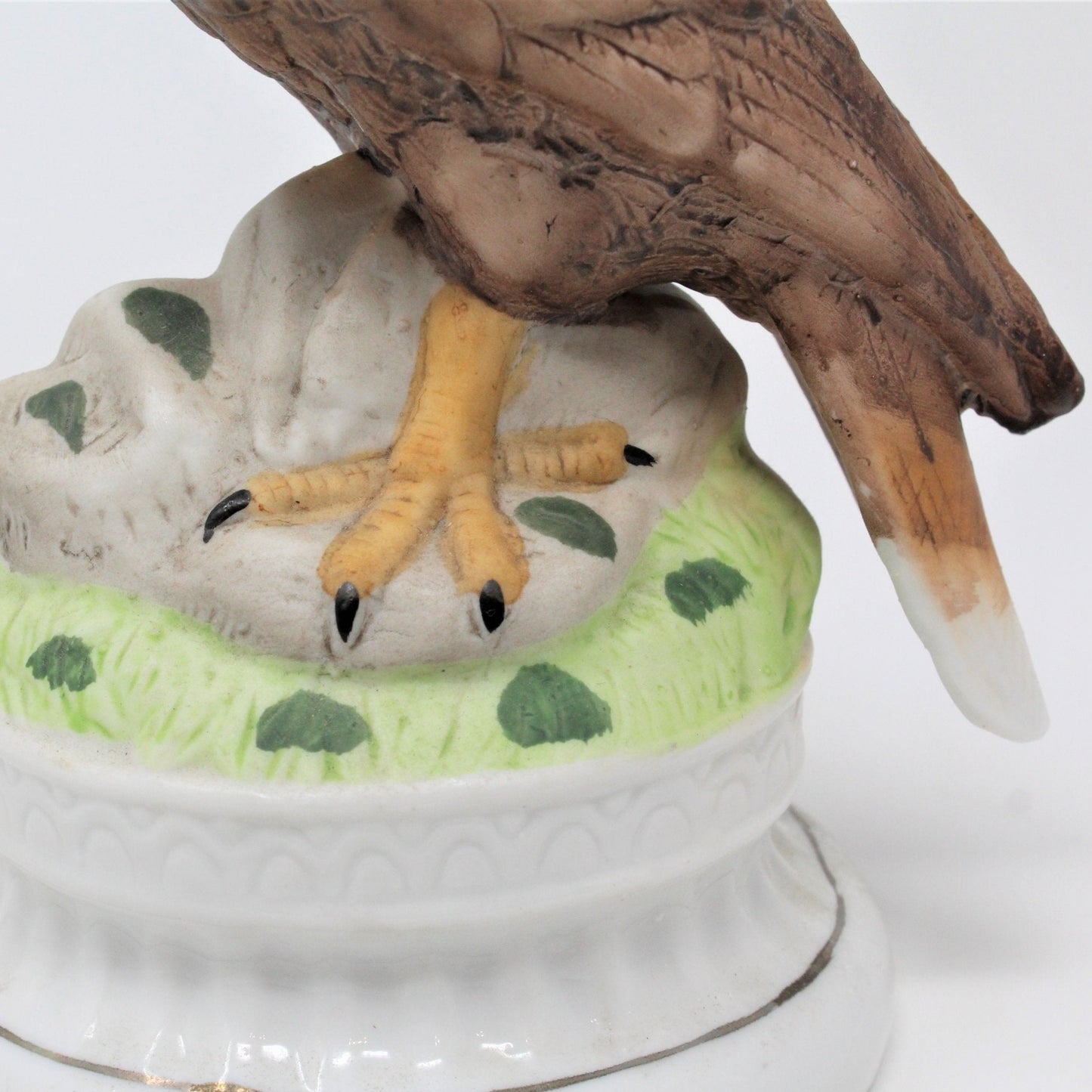 Musical Figurine, Eagle Falcon Figurine, Plays Born Free, Porcelain, Vintage