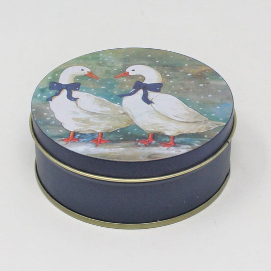 Coasters, J.S.N.Y., Blue Bow Geese in Box, Tin, Vintage