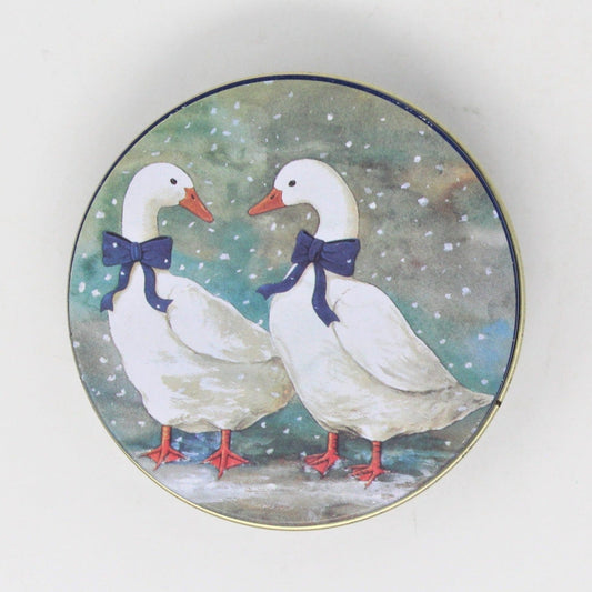 Coasters, J.S.N.Y., Blue Bow Geese in Box, Tin, Vintage