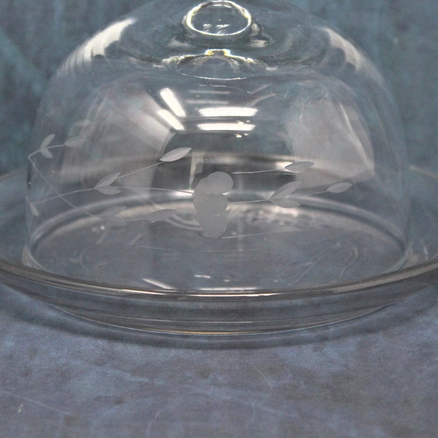 Butter Dish, Princess House, Heritage Collection, Etched Glass, Round, Vintage, SOLD