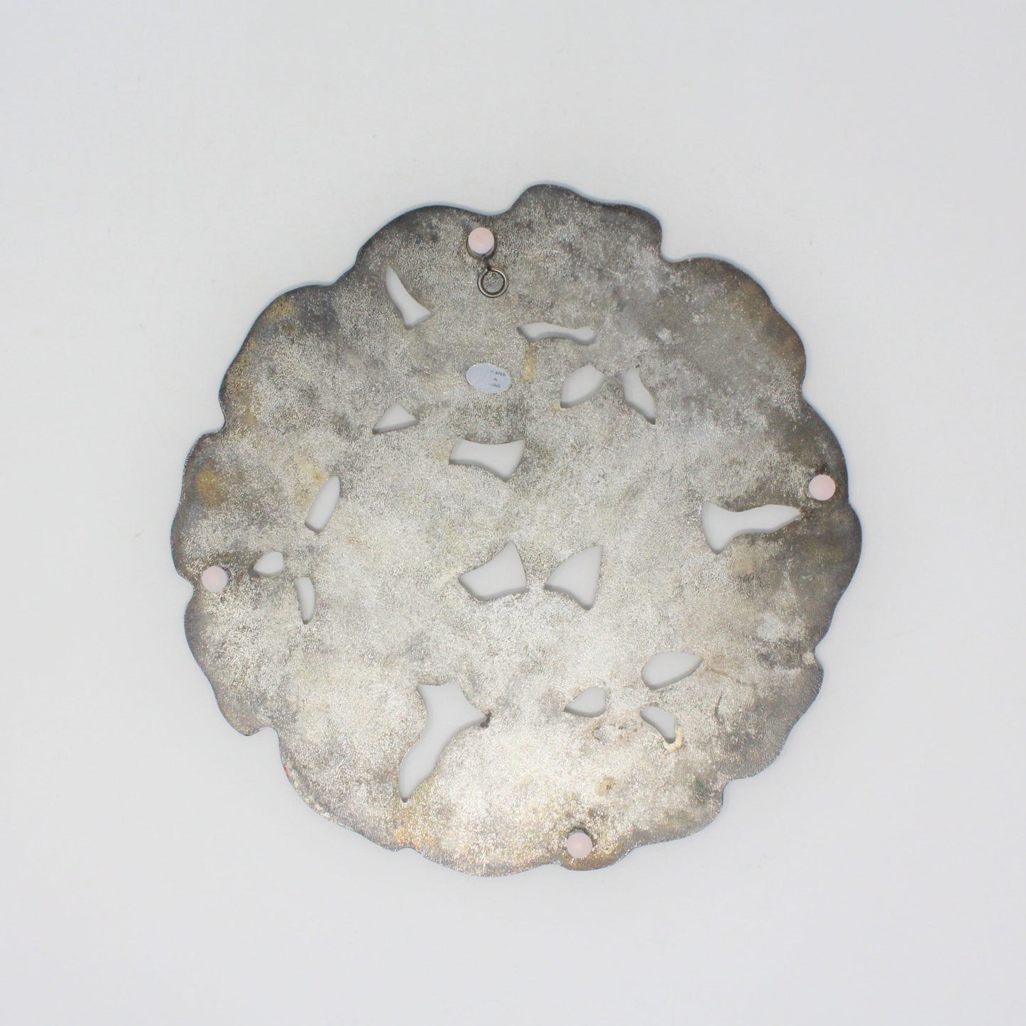 Trivet, Oneida, Poinsettia Silverplate & Enamel, Christmas Tableware, Vintage