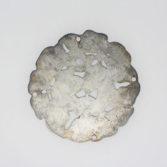 Trivet, Oneida, Poinsettia Silverplate & Enamel, Christmas Tableware, Vintage