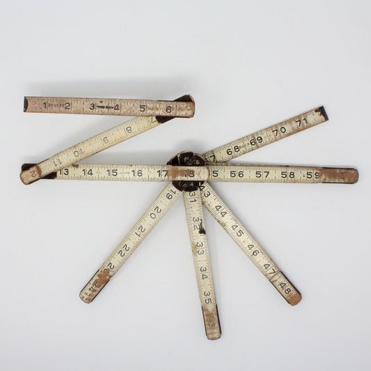 Carpenter Wood Folding Ruler, Revere, Vintage Primitive, SOLD