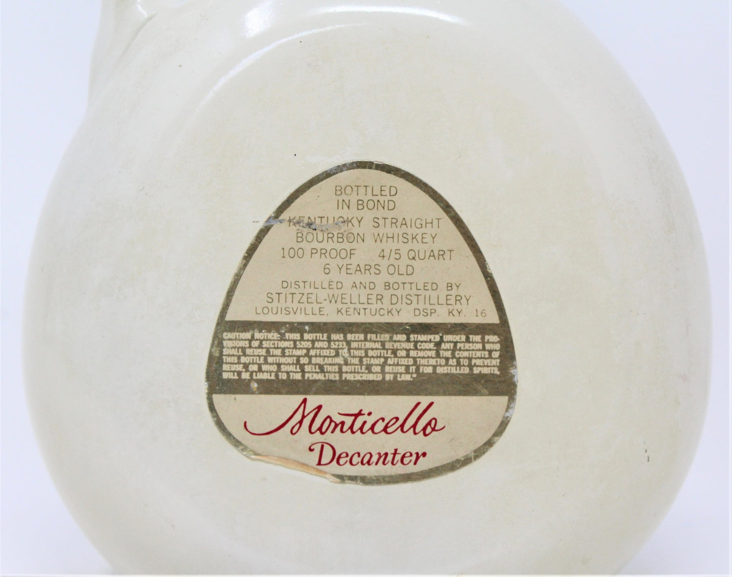 Decanter with Stopper, Old Fitzgerald Flagship 1849, Monticello, Vintage 1968, SOLD