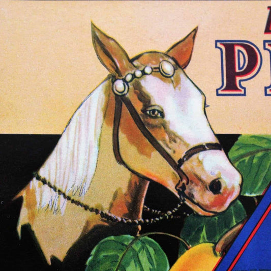 Crate Label, Diamond S, Bartlett Pears, Original Lithograph, 1940's NOS, Vintage