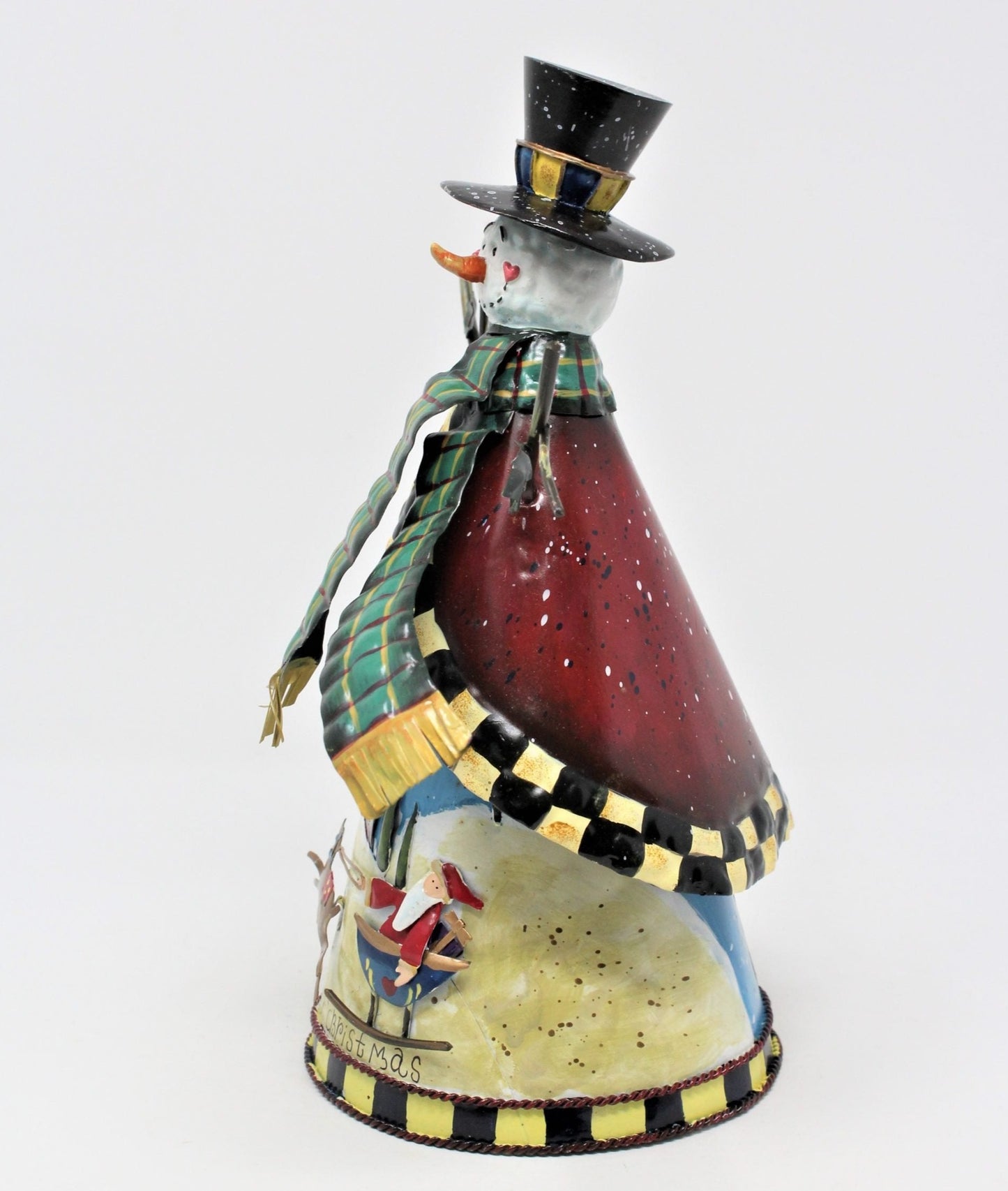 Figurine, Snowman Tin/Metal Christmas, Country Primitive, Vintage