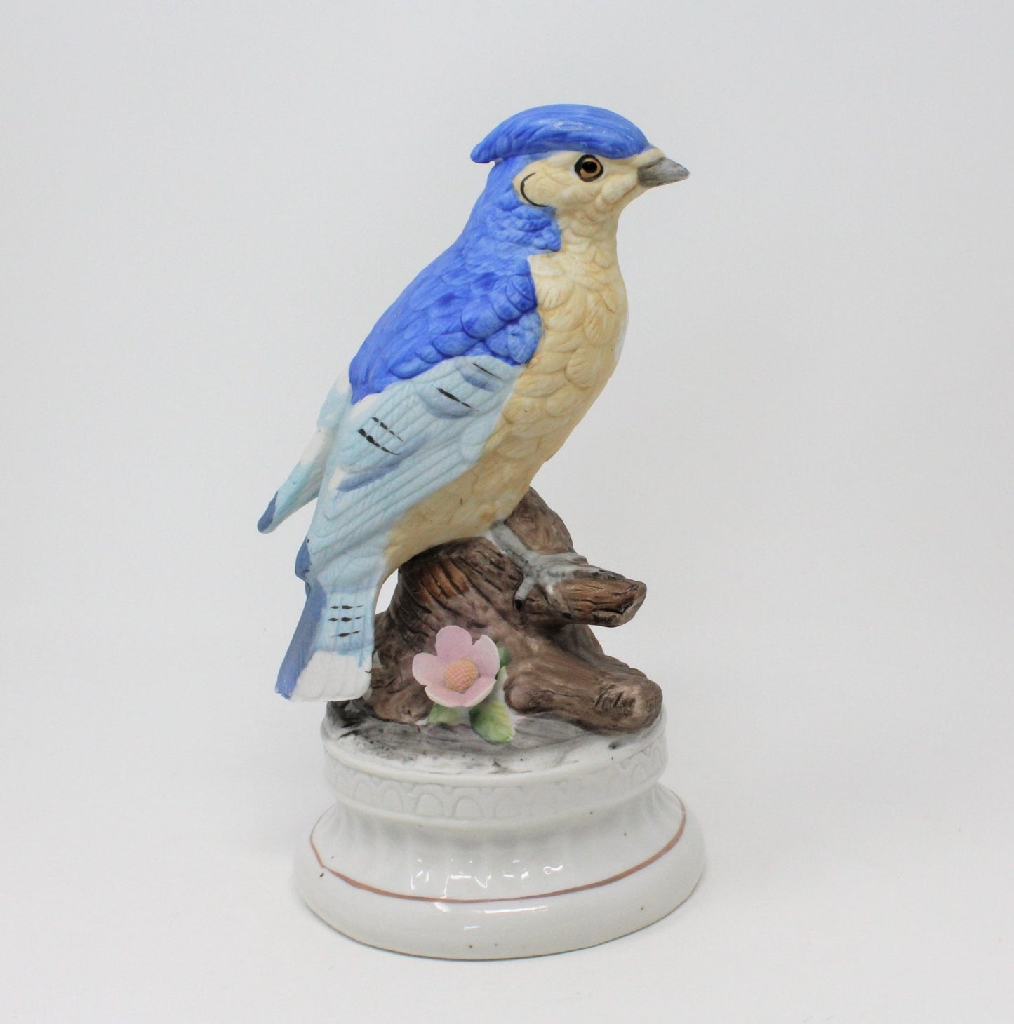 Musical Figurine Bluejay, plays Send in the Clowns, Porcelain, Vintage