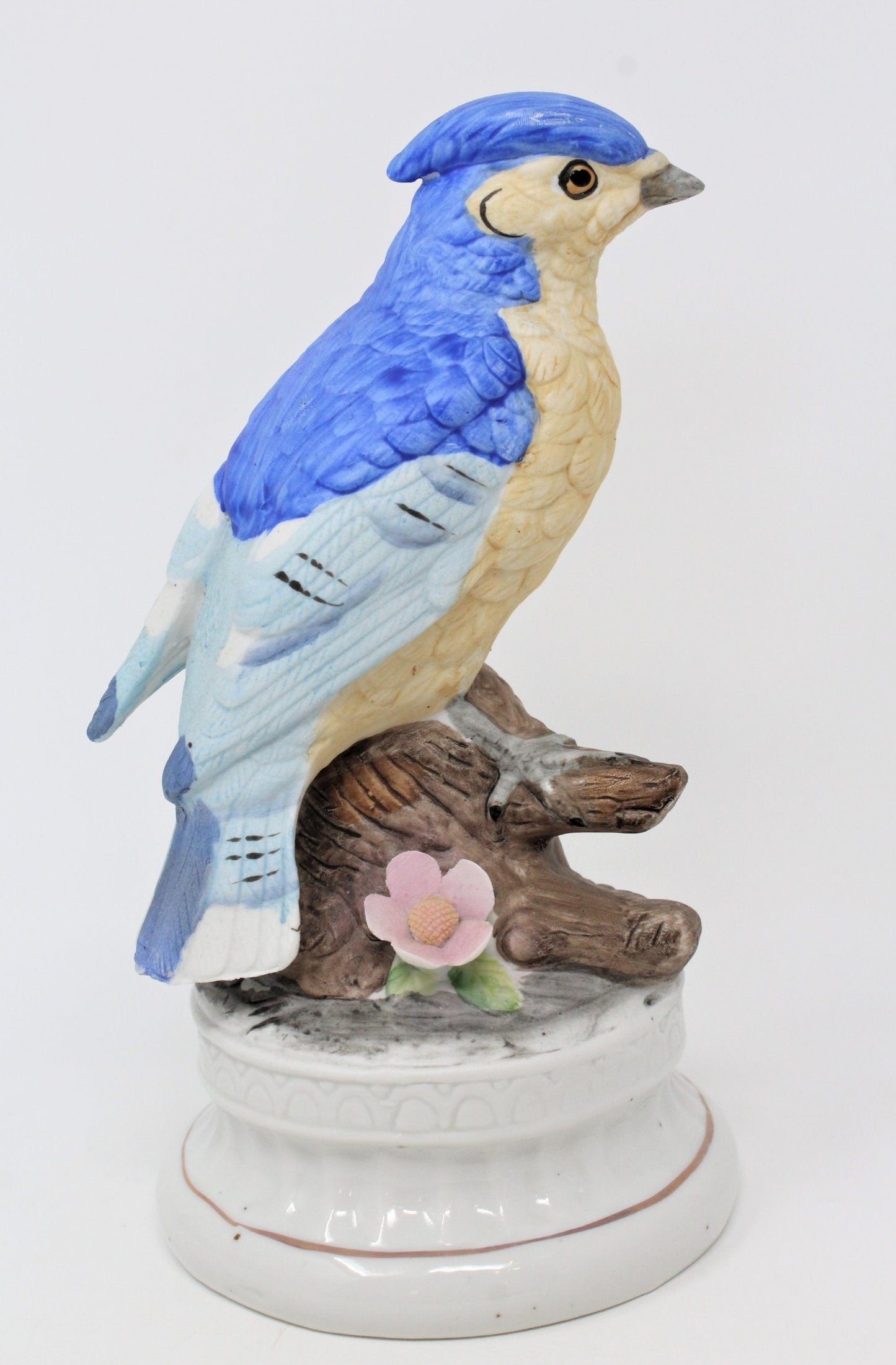 Musical Figurine Bluejay, plays Send in the Clowns, Porcelain, Vintage
