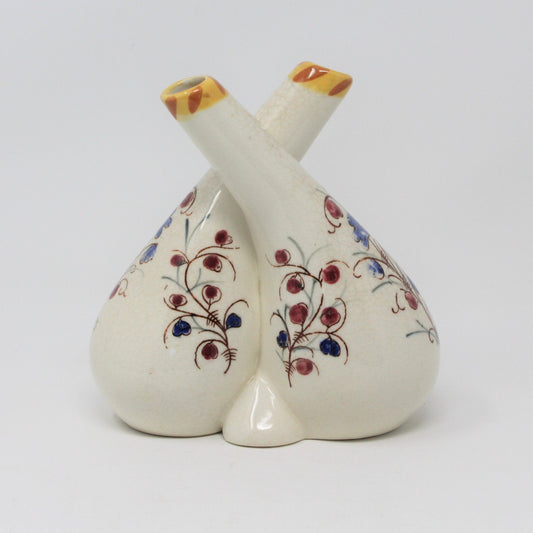 Cruet, Double Neck / Twist Neck, Dancing Couple, Ceramic, Vintage
