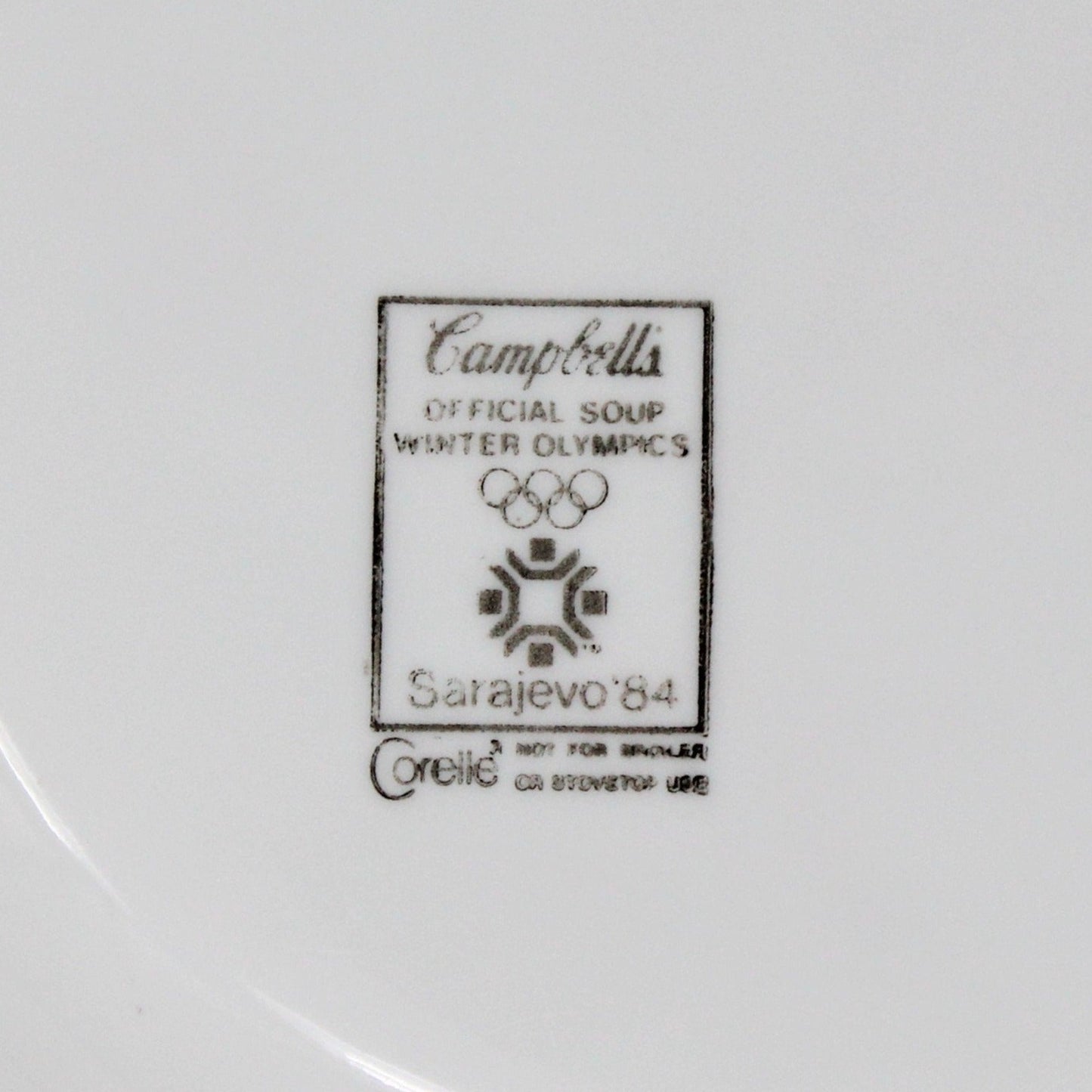 Soup Bowl, Campbell's Kids, Winter Olympics Sarajevo 1984, Corelle, Vintage