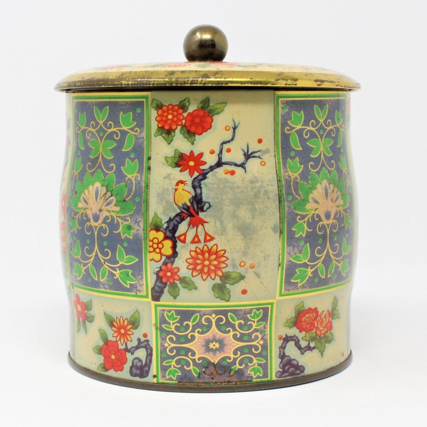 Tins, Gift Tin / Cookie Tin, Asian Floral Chinoiserie, Vintage, England