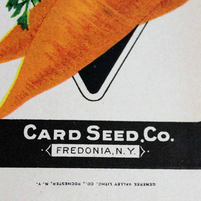 Seed Packets, Card Seed Co, Carrot, NOS, Antique,