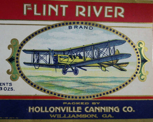 Can Label, Flint River Tomatoes, Lithograph, NOS, Antique, RARE