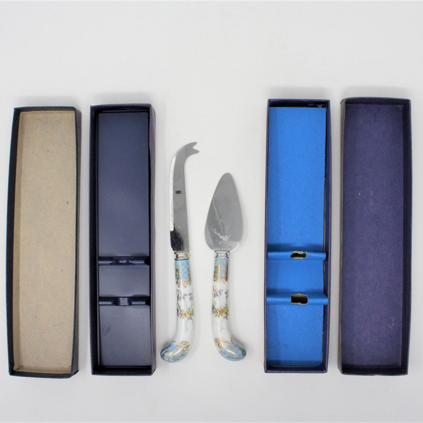 Cheese Knife & Spreader Set, House of Prill, Chinoiserie, Set of 2,England