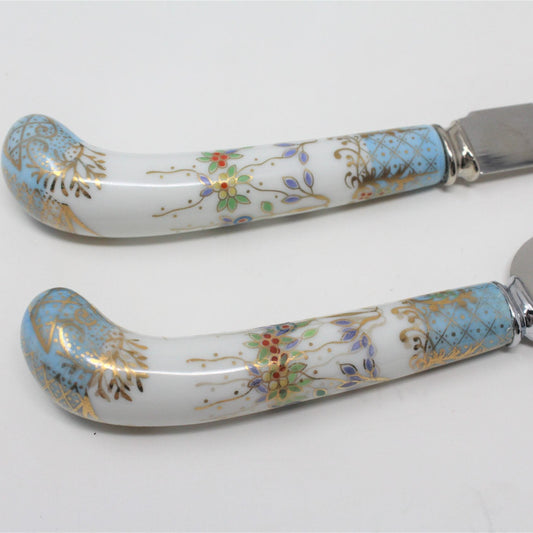 Cheese Knife & Spreader Set, House of Prill, Chinoiserie, Set of 2,England
