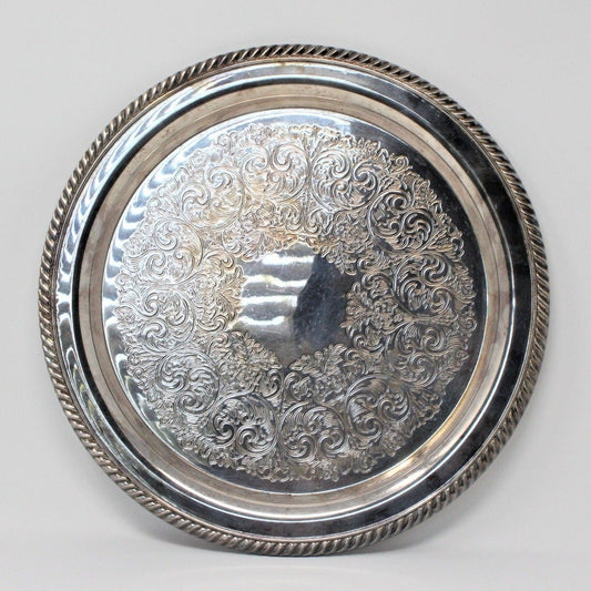 Vintage Tray, Rogers 1881 / Oneida Silverplate, Rope Edge