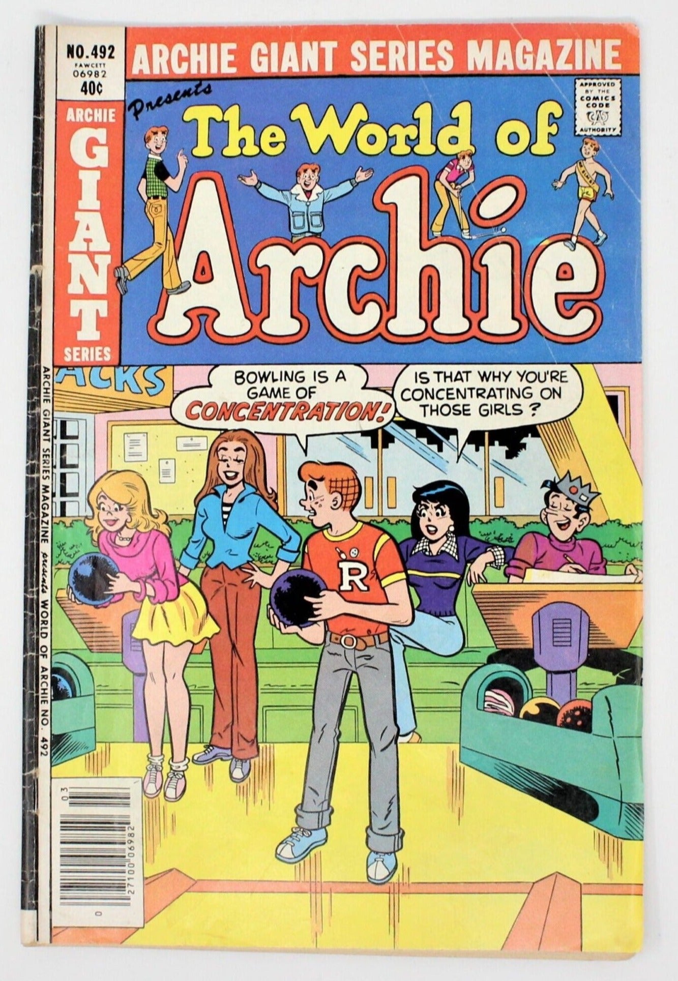 Vintage Comic Book, Archie Giant Series Magazine' featuring Archie and friends in a colorful setting, indicating it's a vintage comic book.