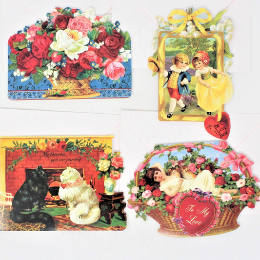 Greeting Card / Valentine, Kirshner Unused, Punch Studio, Set of 4, Children, Blank