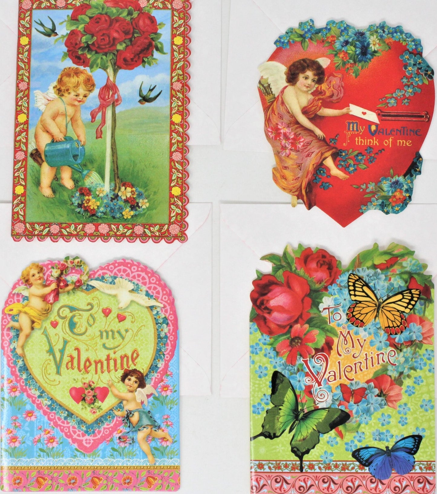 Greeting Card / Valentine, Kirshner Unused, Punch Studio, Set of 4, Cherubs, Blank