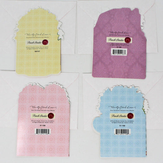 Greeting Card / Valentine, Kirshner Unused, Punch Studio, Set of 4, Dog/Cats, Blank