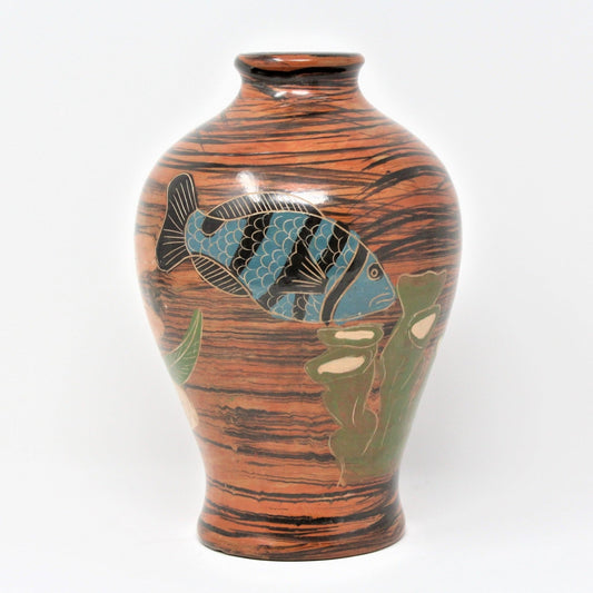 Vase, Coral Fish / Clown Fish, Hand Painted, Ceramic
