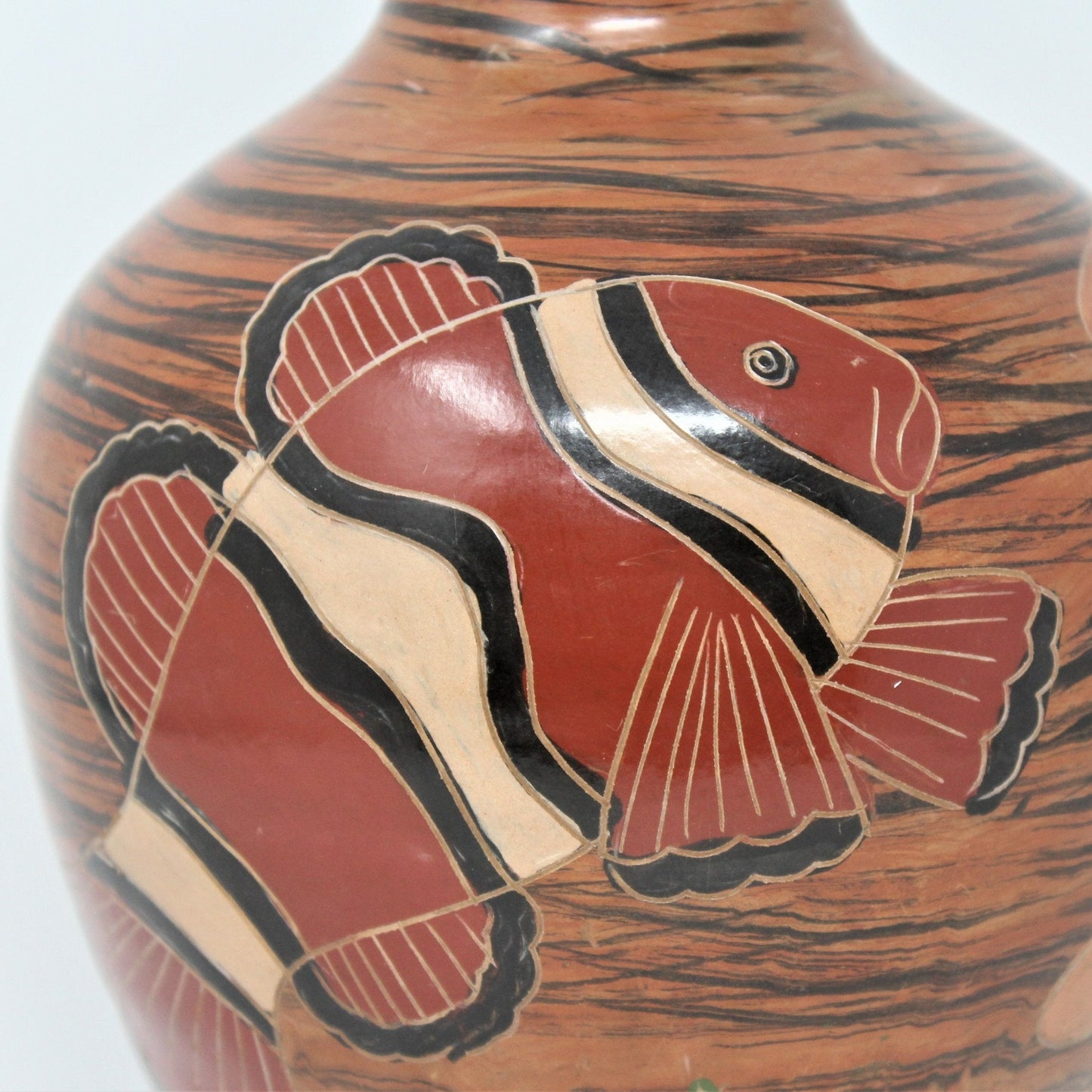 Vase, Coral Fish / Clown Fish, Hand Painted, Ceramic