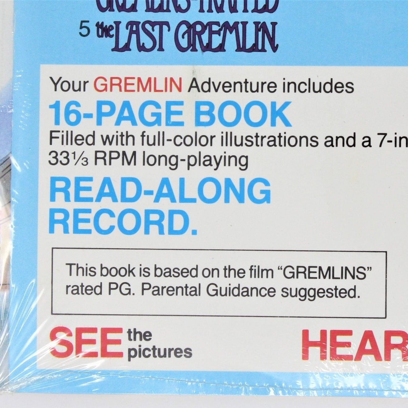 Children's Book and Record, Gremlins Trapped, 1984, NOS
