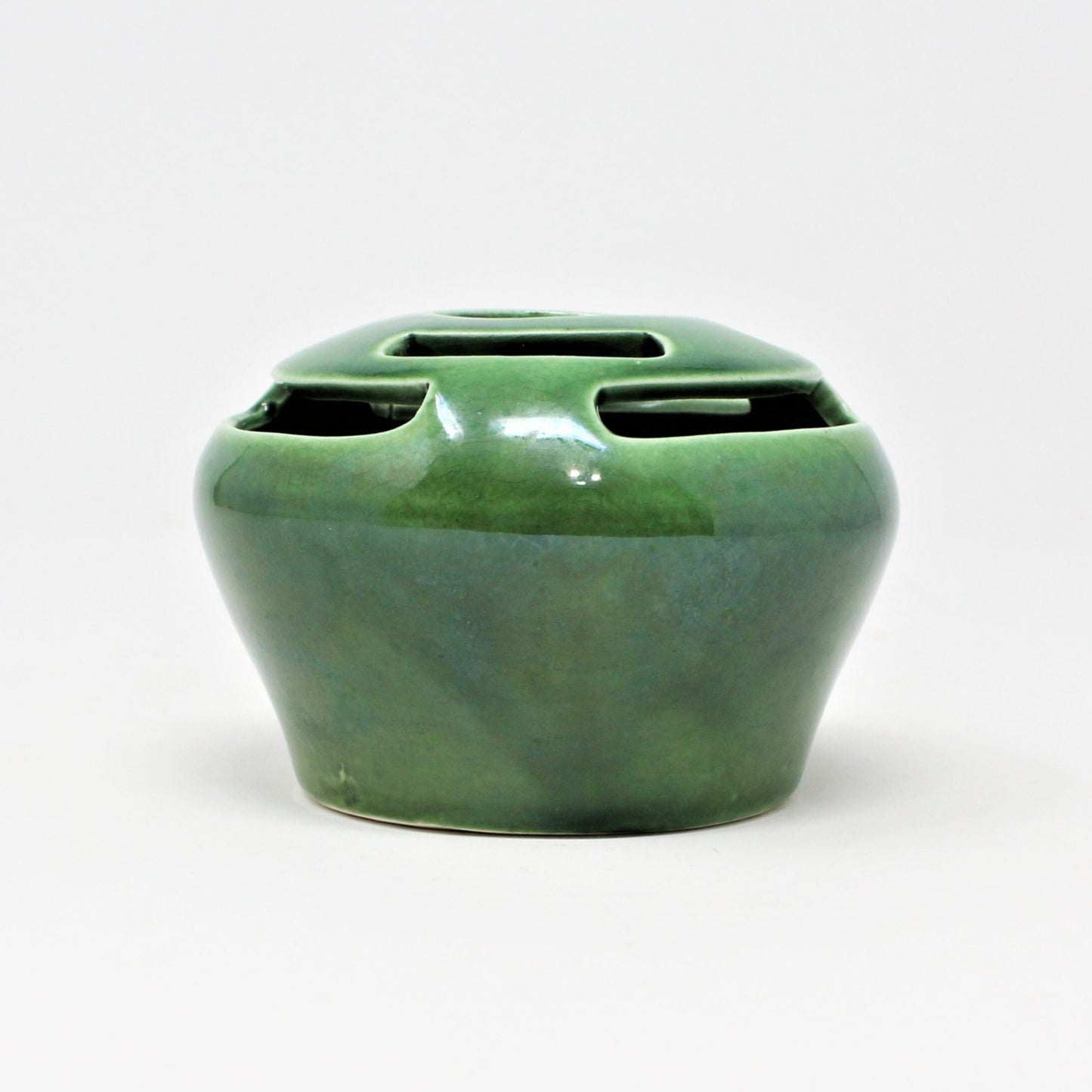 Flower Frog, Camark Pottery, Green Ceramic, Vintage, USA