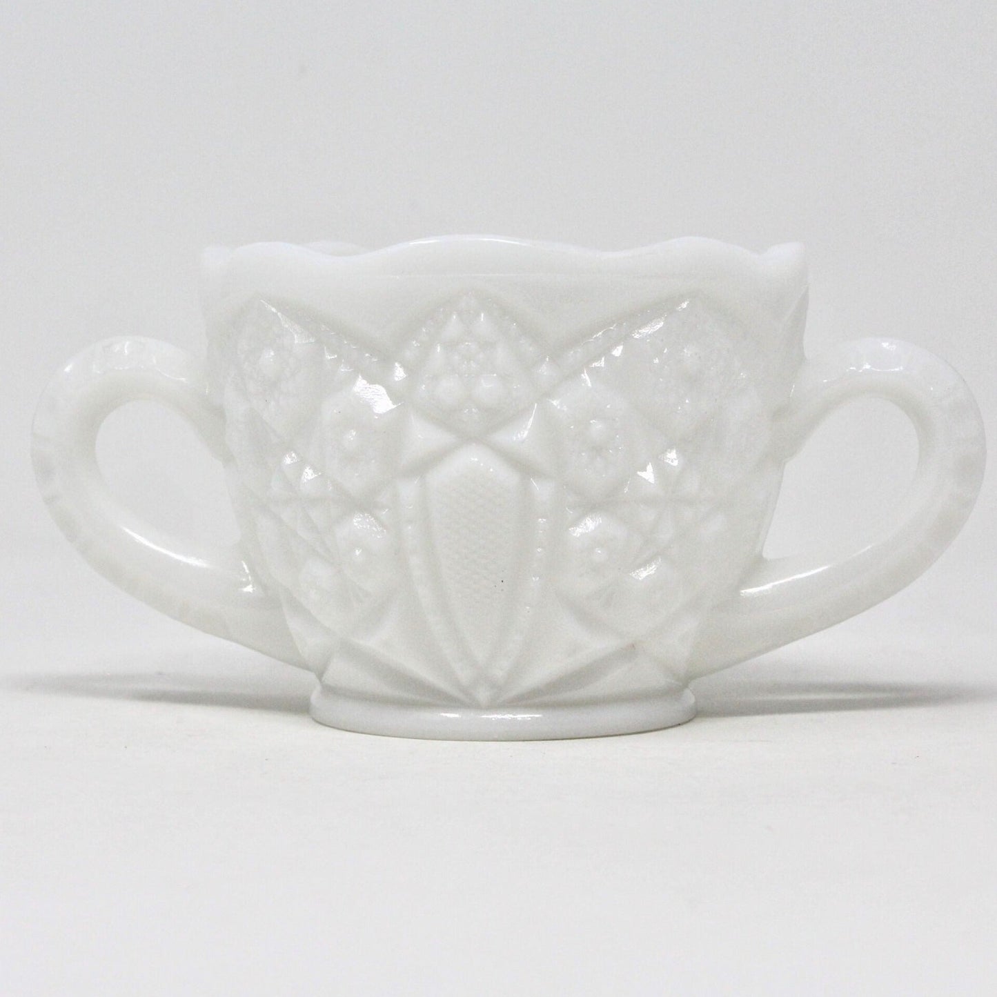 Sugar Bowl, McKee, Toltec Prescut, Milk Glass, Vintage