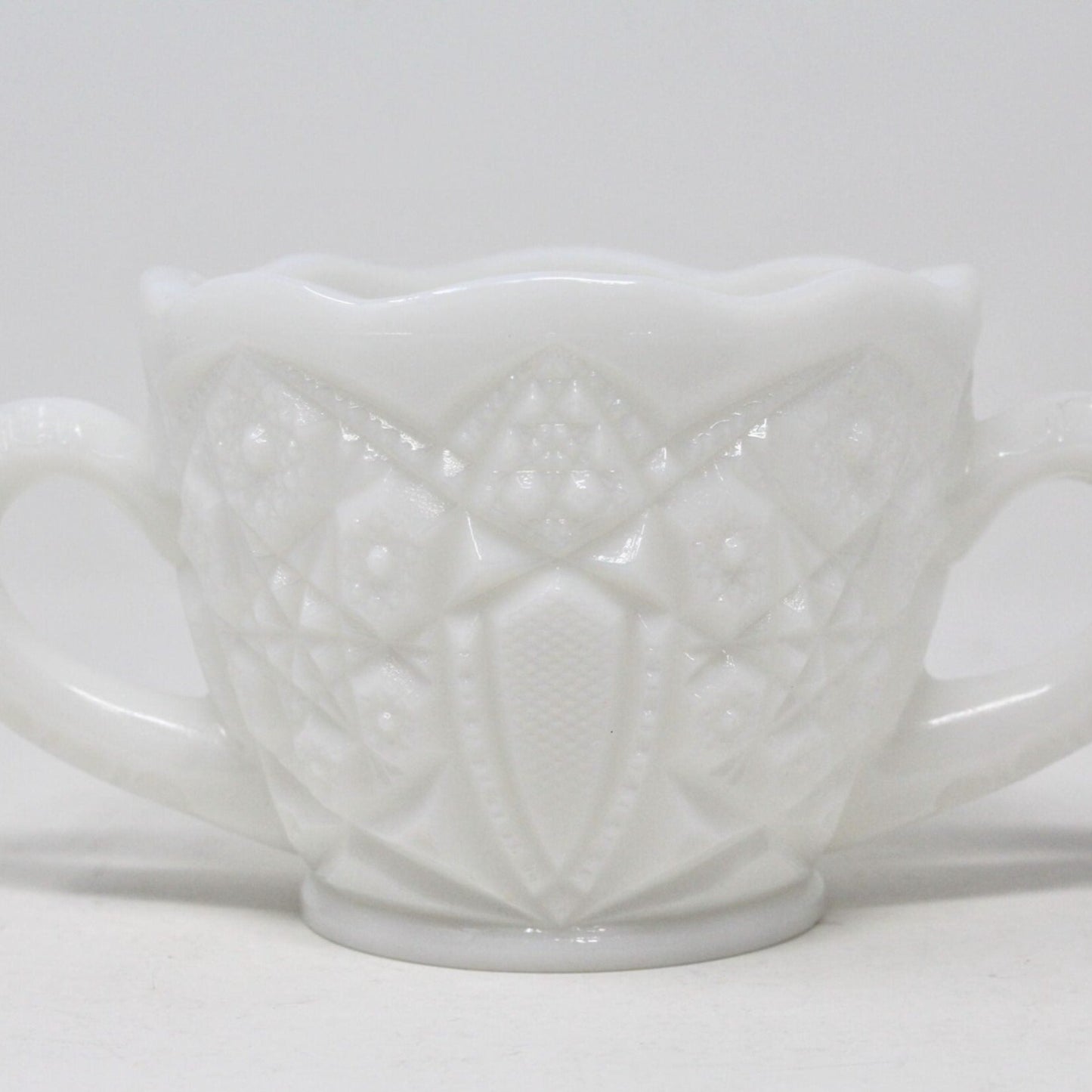 Sugar Bowl, McKee, Toltec Prescut, Milk Glass, Vintage