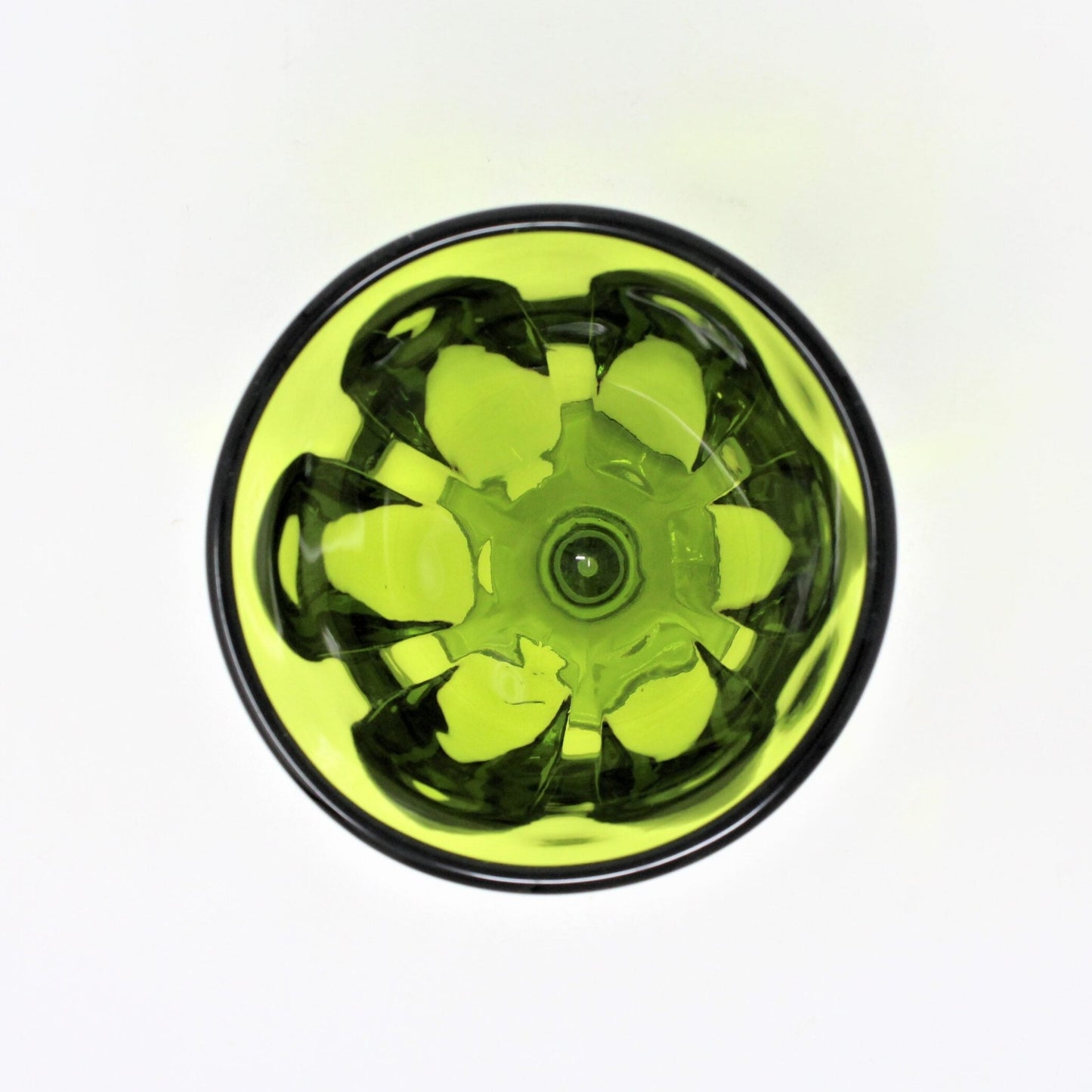 Bon Bon / Candy Dish, Viking Epic 6 Petal Green Glass, No Lid, Vintage