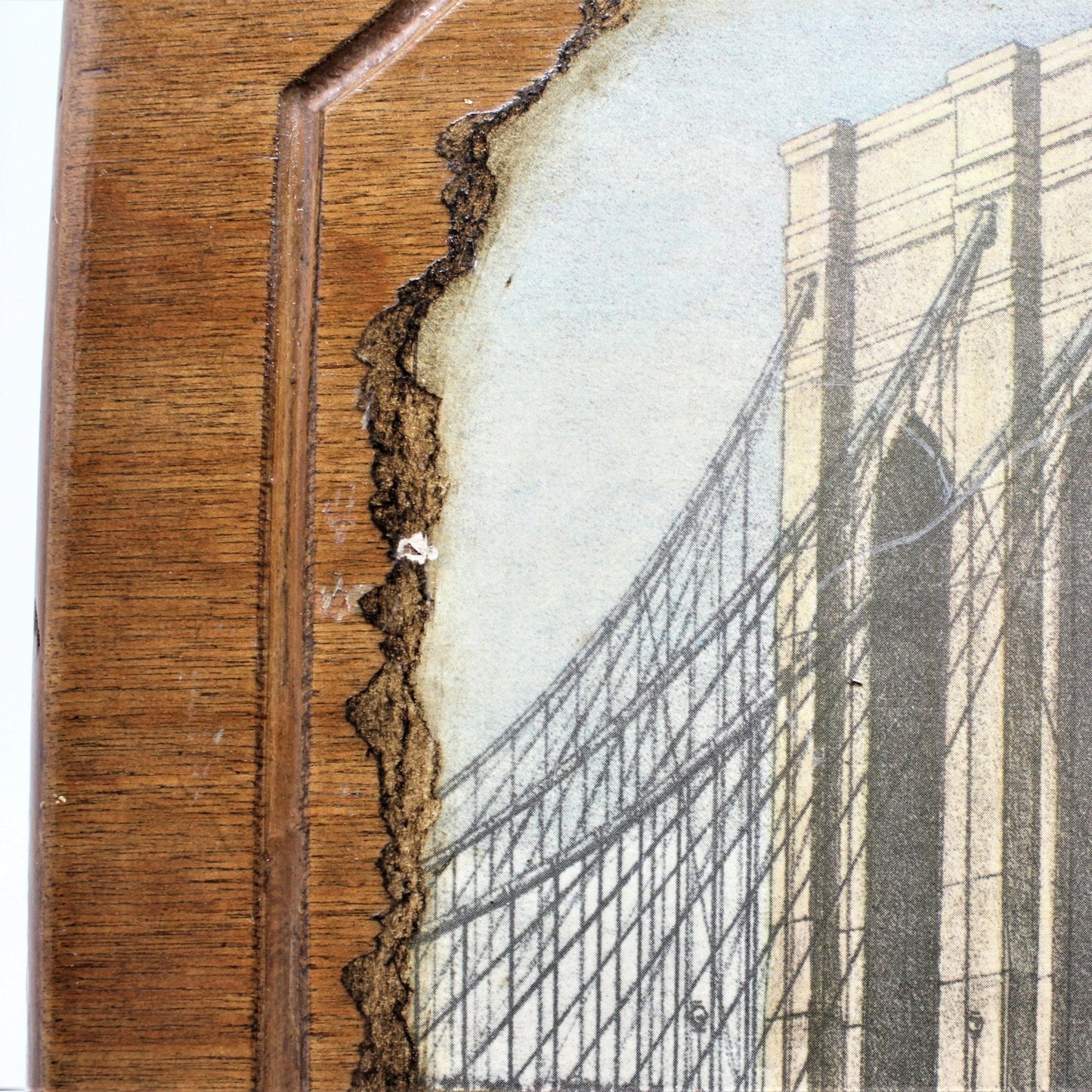 Print, Framed, Currier & Ives, The Great East River Suspension Bridge, Vintage