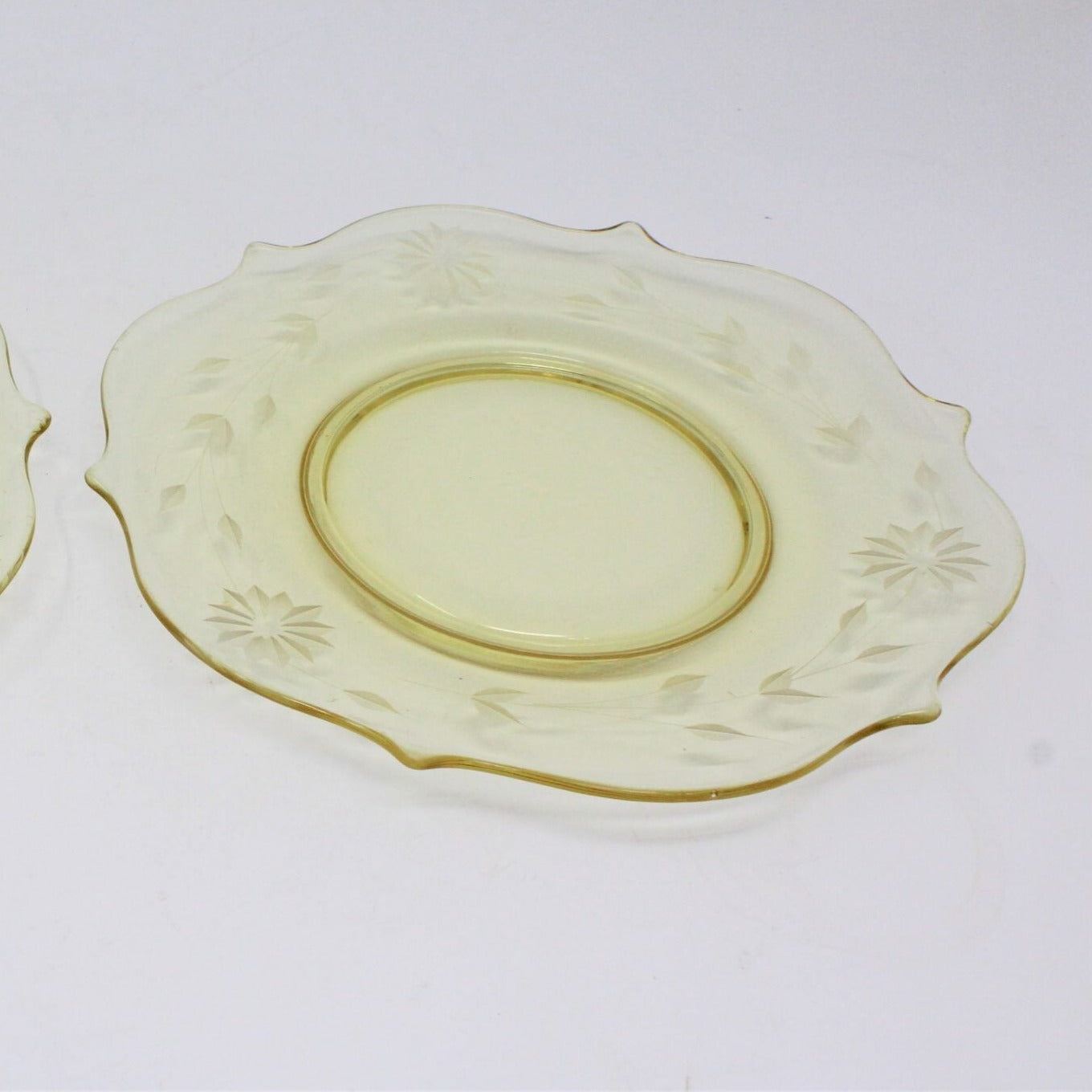 Dessert / Salad Plates, Lancaster Glass, Jubilee, Set of 2, Depression Glass, Vintage