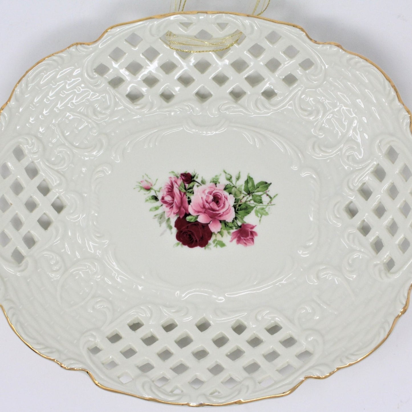 Sandwich Tray, Baum Bros Formalities, Victorian Rose Pierced, Vintage