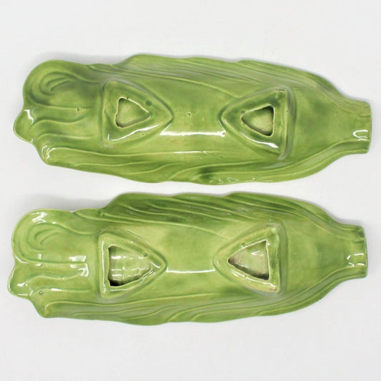 Corn Servers, Corn on the Cob (Dark Green), Set of 2, Vintage