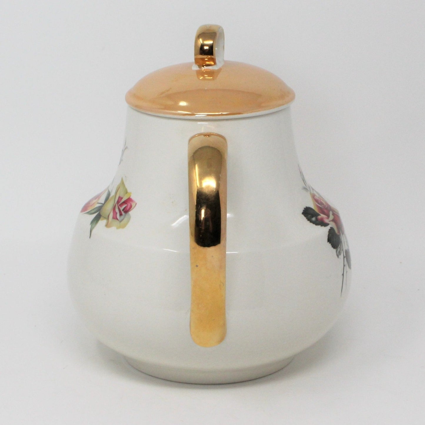 Teapot, Gibsons, Mayfair, Lusterware Roses, Staffordshire England, Vintage