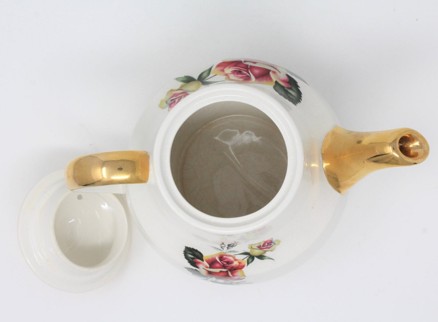 Teapot, Gibsons, Mayfair, Lusterware Roses, Staffordshire England, Vintage