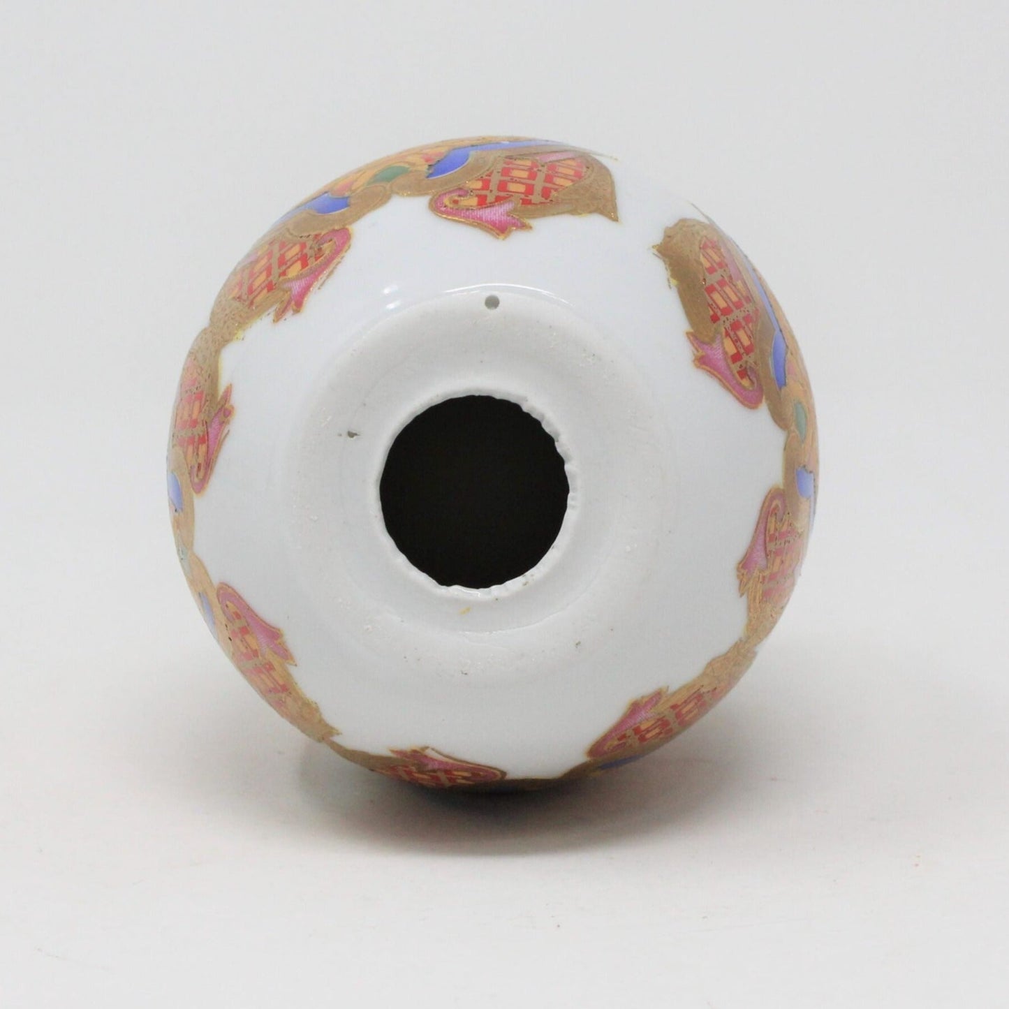 Egg, Hand Painted Japanese Seigaiha, Porcelain, Vintage