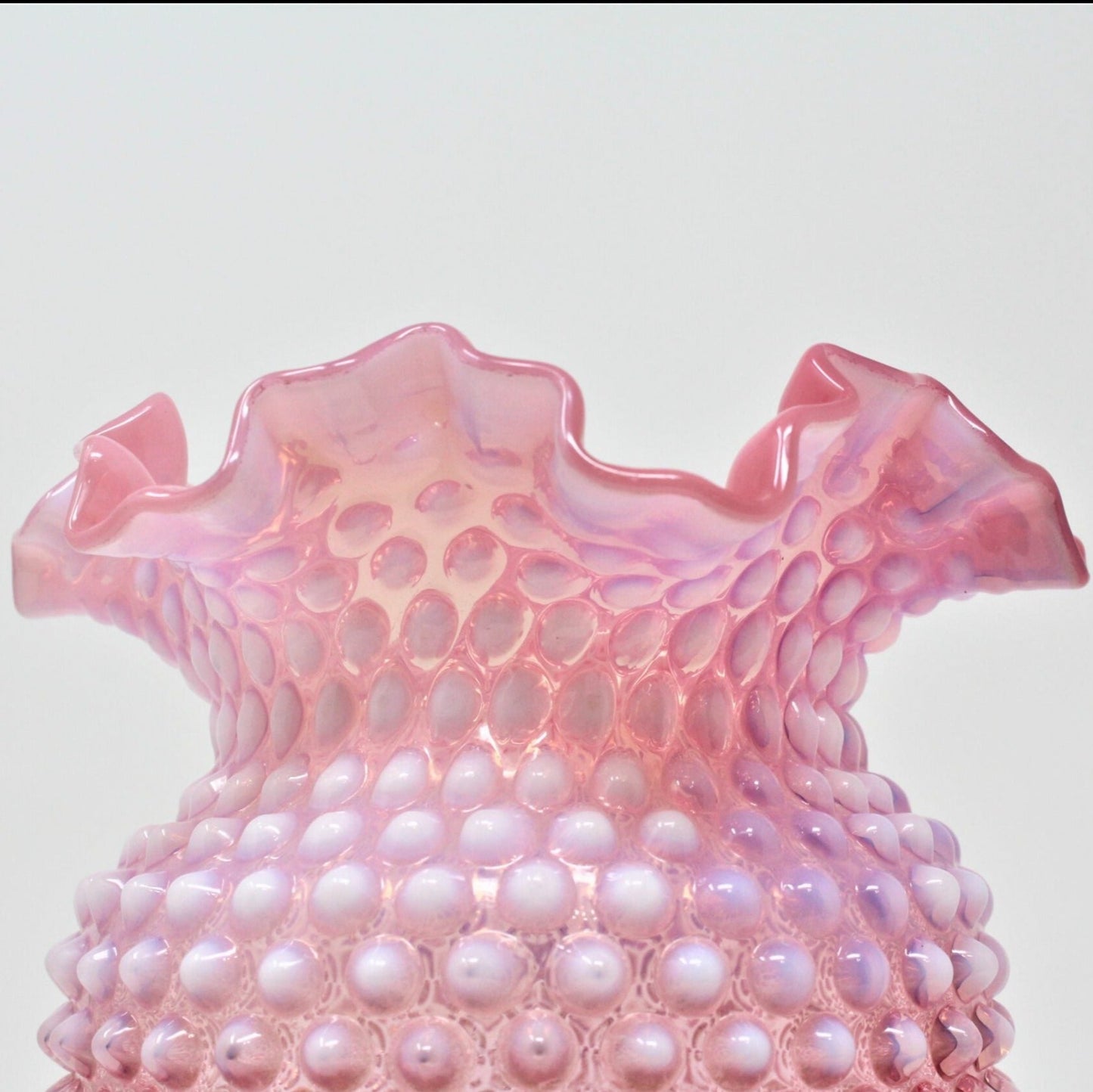 Vase, Fenton Cranberry Hobnail Opalescent, Vintage, Large 8", SOLD
