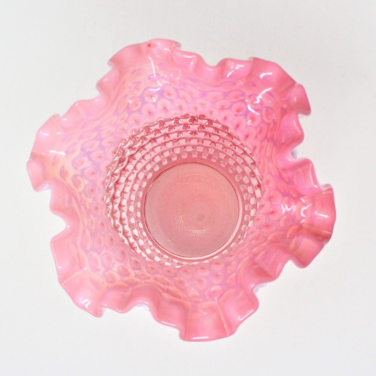 Vase, Fenton Cranberry Hobnail Opalescent, Vintage, Large 8", SOLD