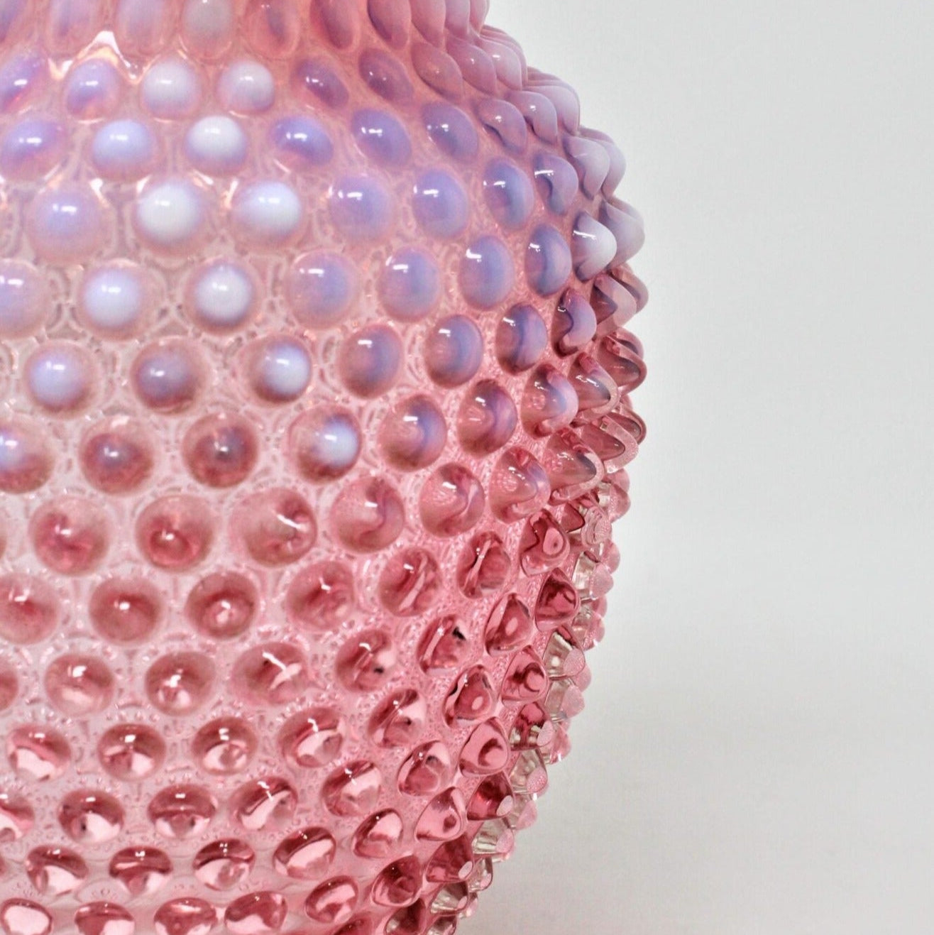 Vase, Fenton Cranberry Hobnail Opalescent, Vintage, Large 8", SOLD