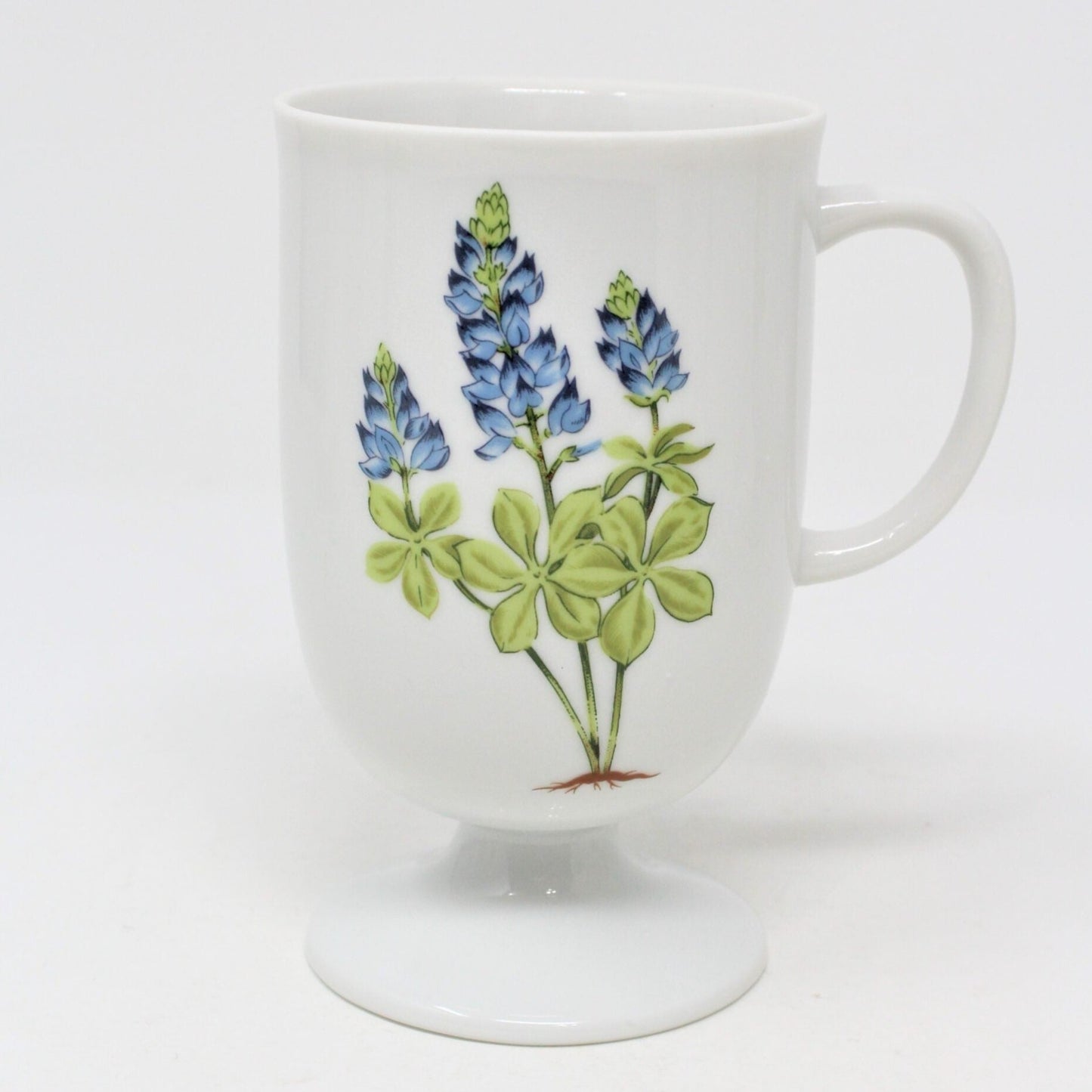 Mugs, House of Prill, Bluebonnet, Pedestal, Set of 5, Vintage, SOLD