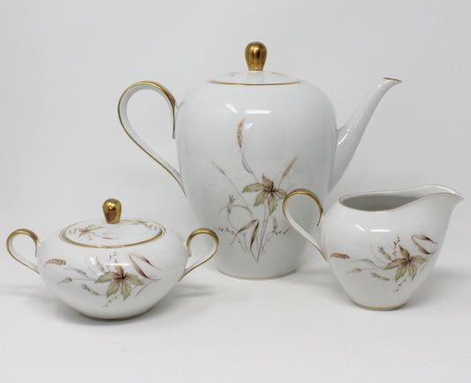 Coffee Set, Pot, Creamer & Sugar Bowl, Edelstein, Aurora, Bavaria Germany, Vintage, SOLD