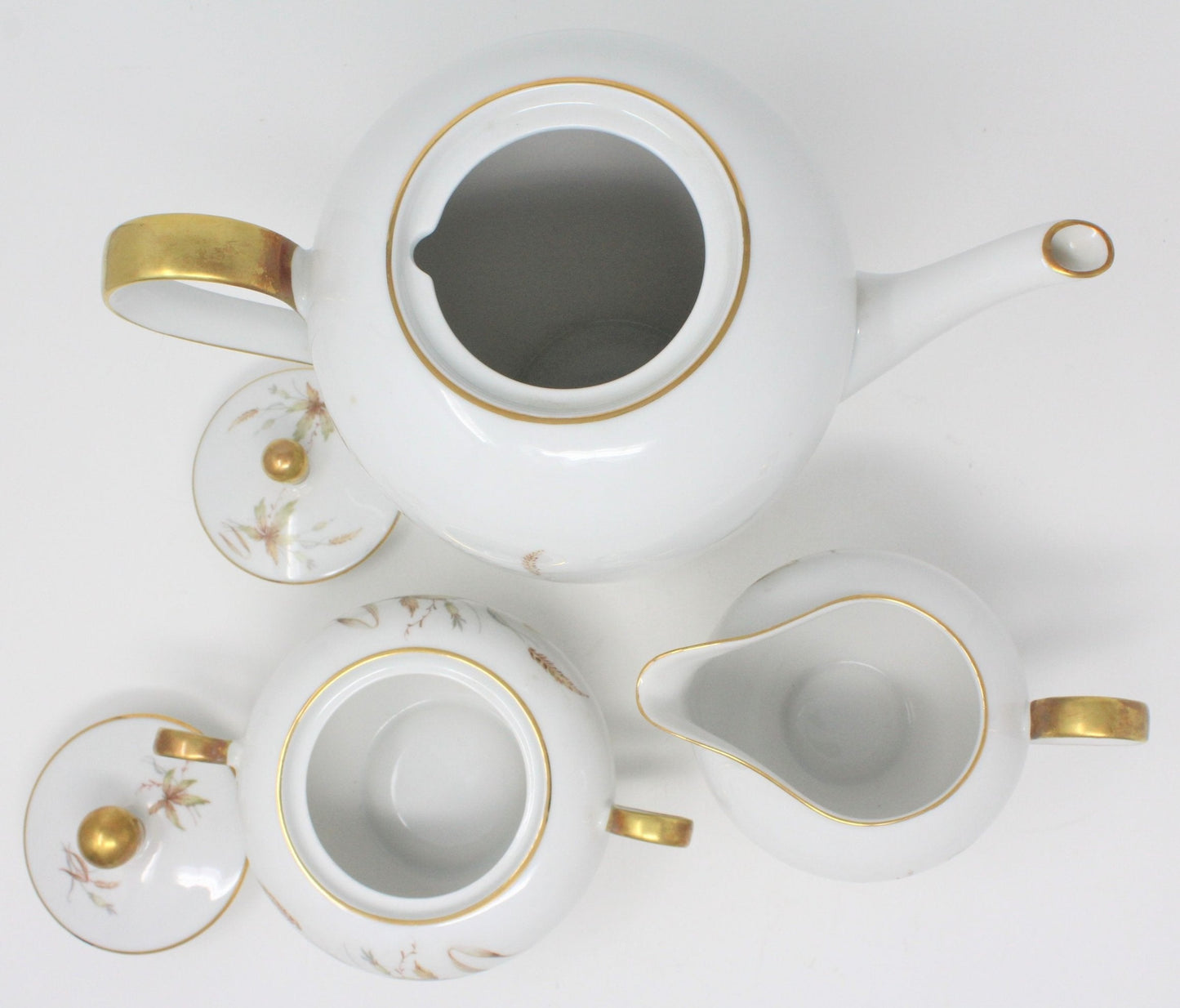 Coffee Set, Pot, Creamer & Sugar Bowl, Edelstein, Aurora, Bavaria Germany, Vintage, SOLD