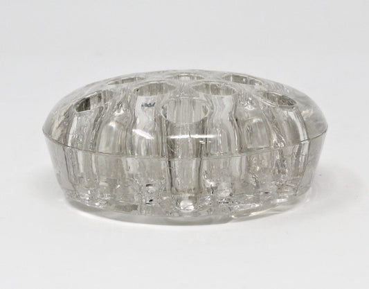 Flower Frog, Clear Heavy Glass, Vintage, 13 Holes