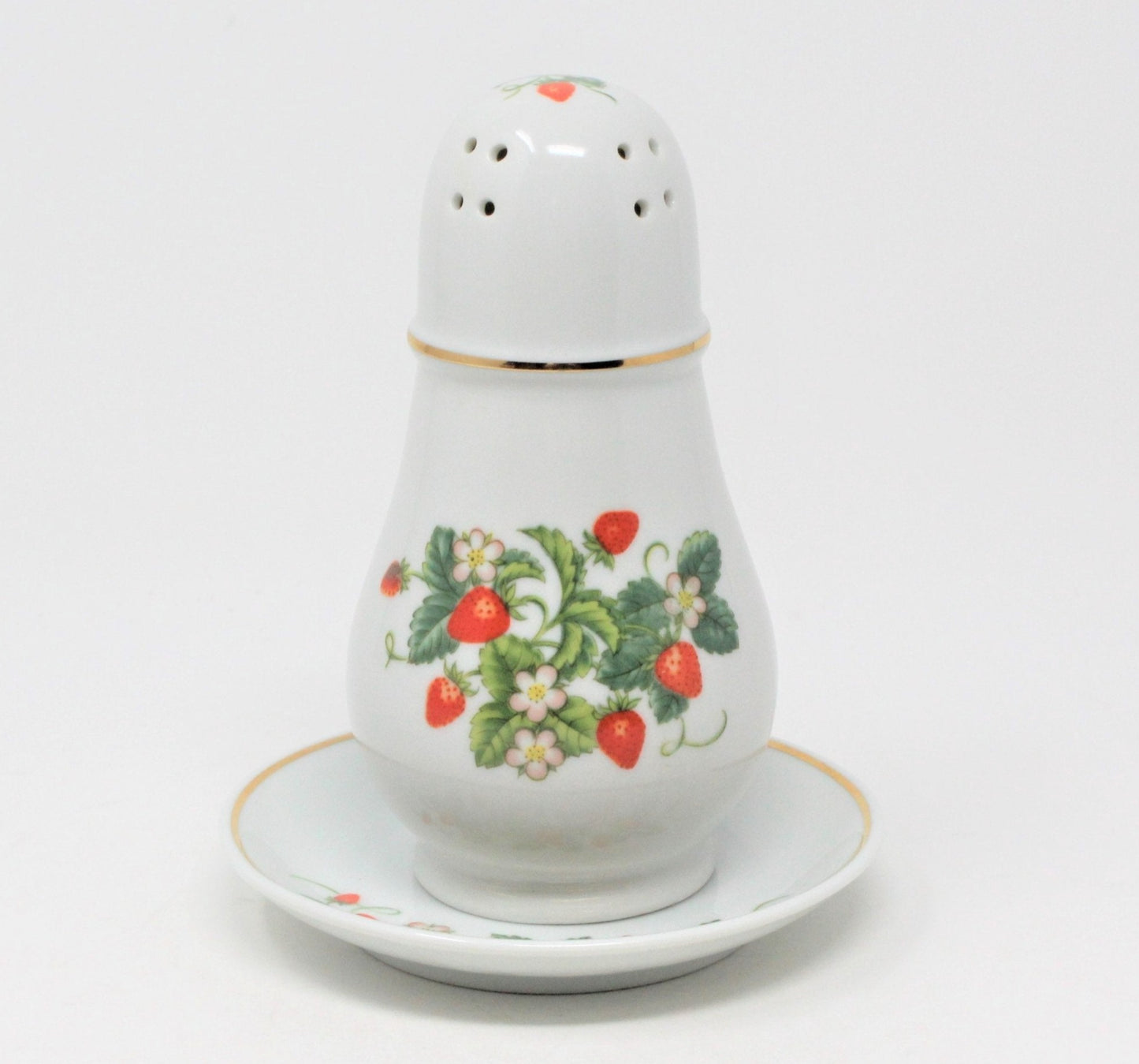 Shaker, Muffineer / Sugar Caster with Underplate, Avon, Strawberry Collection, Vintage