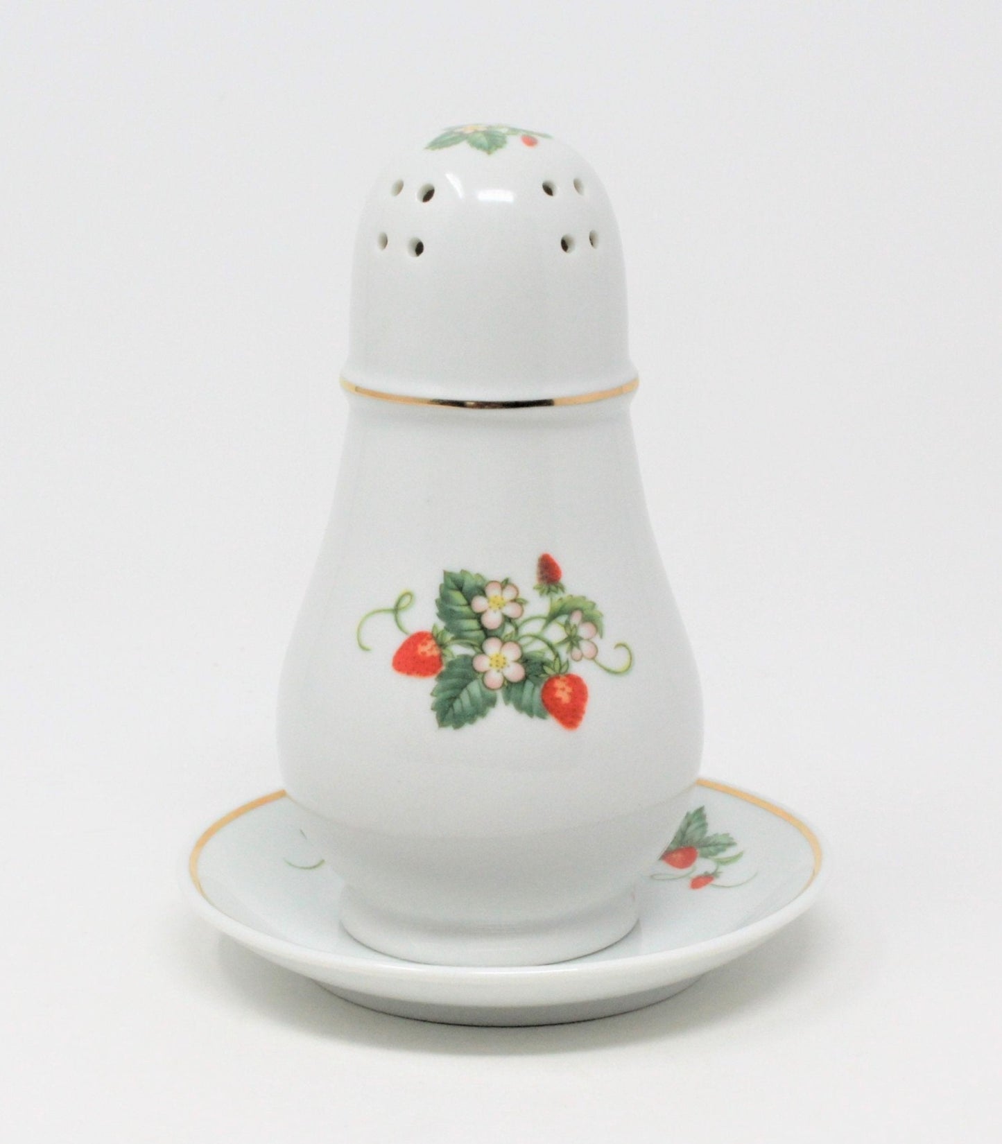 Shaker, Muffineer / Sugar Caster with Underplate, Avon, Strawberry Collection, Vintage