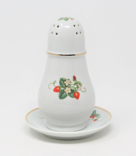 Shaker,  Muffineer / Sugar Caster with Underplate, Avon, Strawberry Collection, Vintage